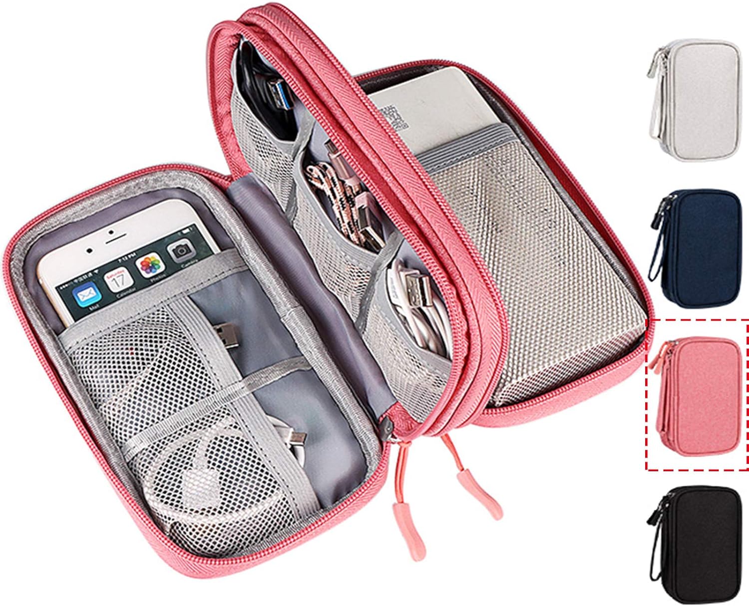 Electronic Organizer Travel USB Cable Accessories Bag/Case,Waterproof for Power Bank,Charging Cords,Chargers,Mouse,Earphones Flash Drive