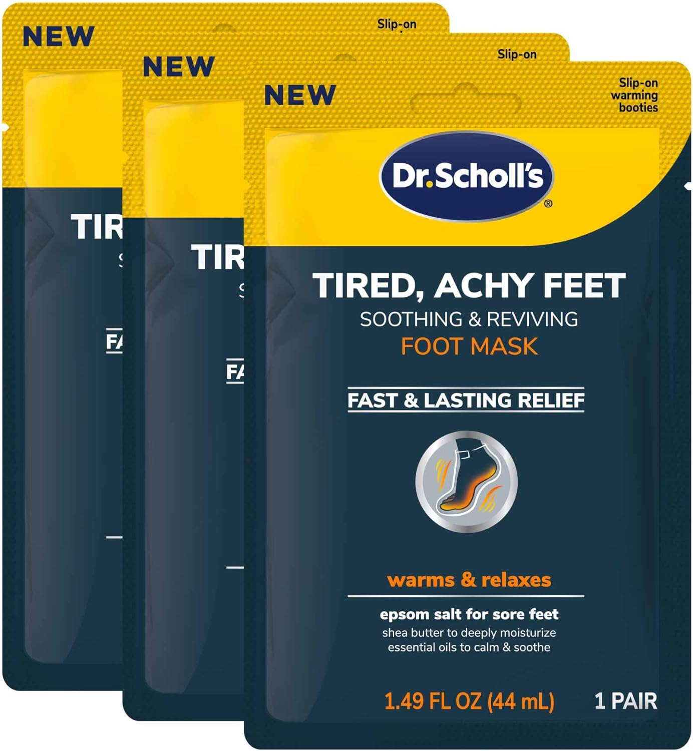 Dr. Scholls® Tired, Achy Feet Soothing  Reviving Foot Mask, 3 Pair, Warming Booties